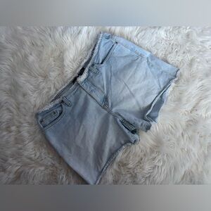 Vintage Venezia Blue Denim Jean Shorts High Rise Light Wash Mom Size 14